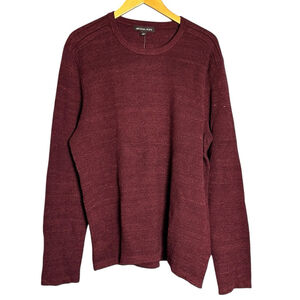 Michael Kors Mens Size XXL Cotton Wool Maroon Sweater Long Sleeve Knit Top NWT